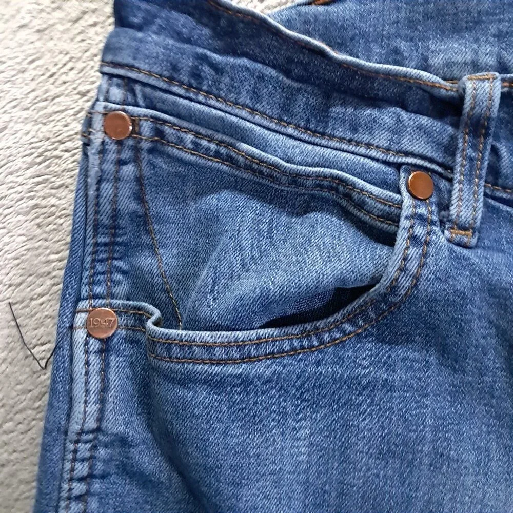 Wrangler Retro Jeans Men 39x35, Tag 38x36 Relaxed Bootcut Blue Denim Stretch